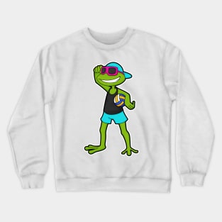 Frog as Volleyball player with Volleyball Crewneck Sweatshirt